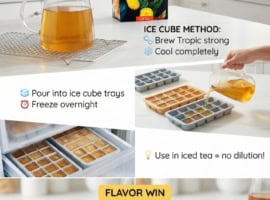"tea ice cubes", "flavor hacks", "iced tea", "kitchen tips", "beverage upgrade"