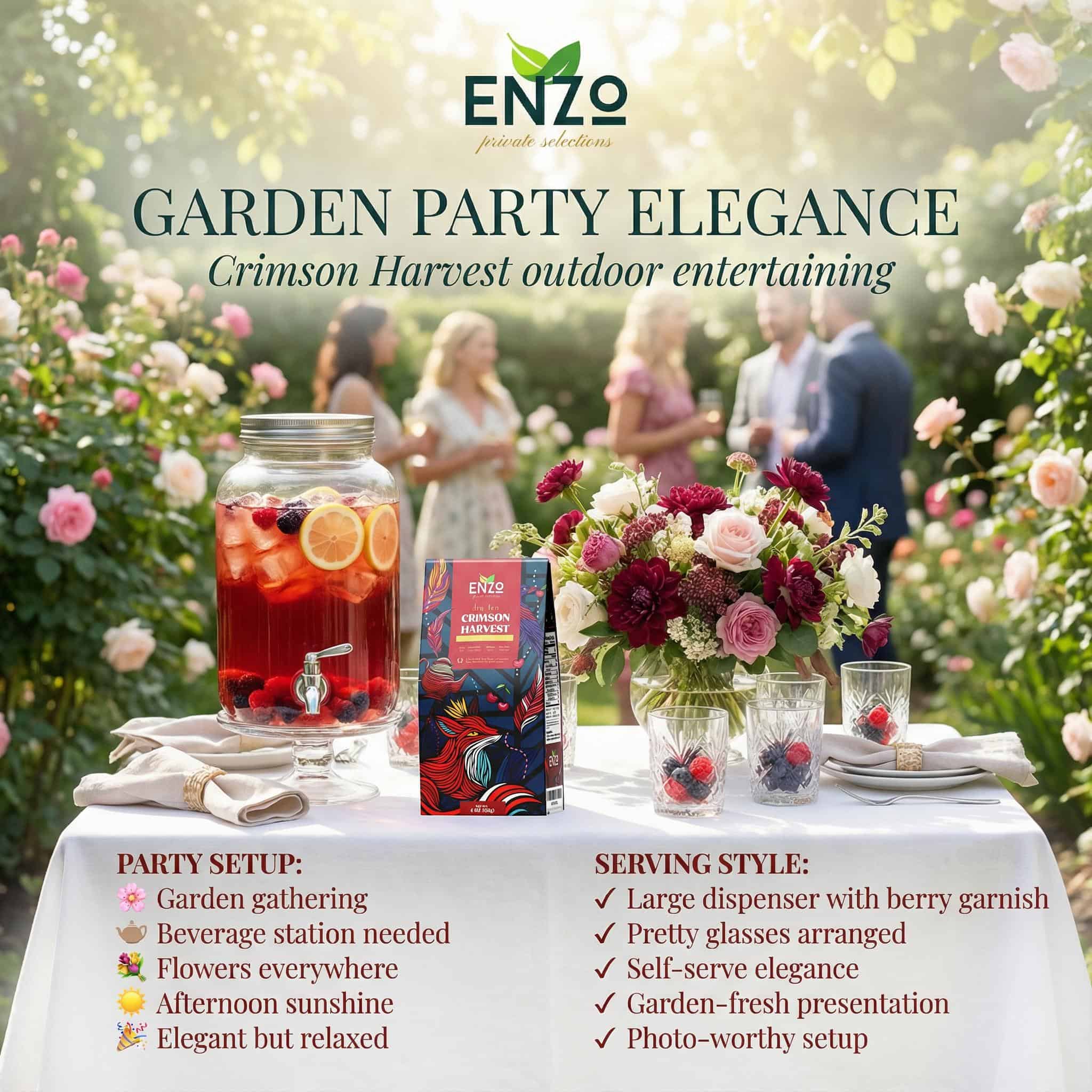 Garden Party Beverage Station: Elegant Outdoor Entertaining